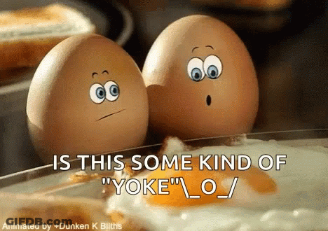 Two Eggs With Faces Saying Good Morning GIF