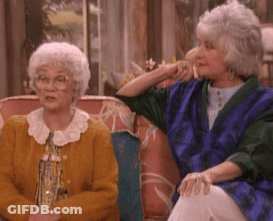 Two Elderly Women Sitting On A Couch GIF