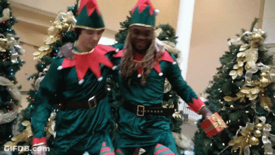 Two Elves Dancing GIF