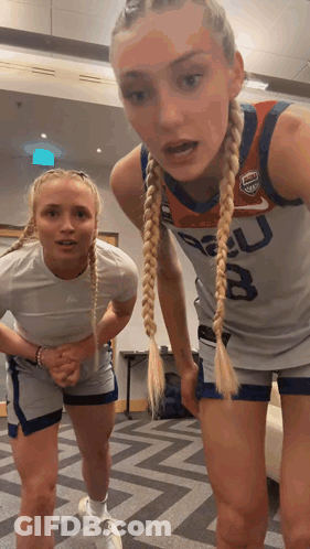 Two Female Basketball Players One In Number 8 Jersey GIF