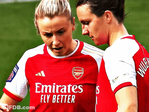 Two Female Soccer Players In Emirates Fly Better Uniforms GIF
