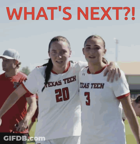 Two Female Texas Tech Soccer Players Posing GIF