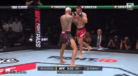 Two Fighters Are Fighting In A UFC Fight Pass Event GIF