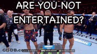 Two Fighters Boxing Ring Are You Not Entertained GIF