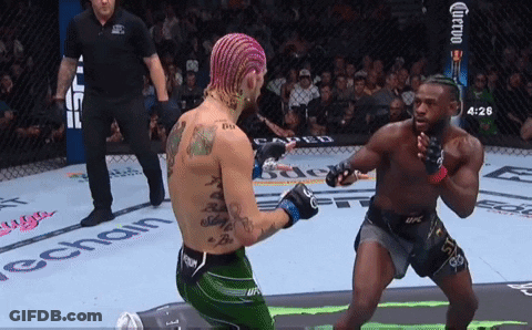 Two Fighters In Boxing Ring With Corona Ad GIF