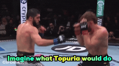 Two Fighters In Ring With Imagine What Topuria Would Do GIF