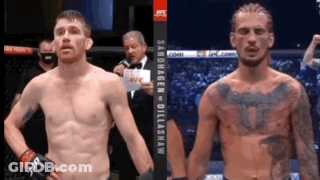 Two Fighters One With Chest Tattoo GIF