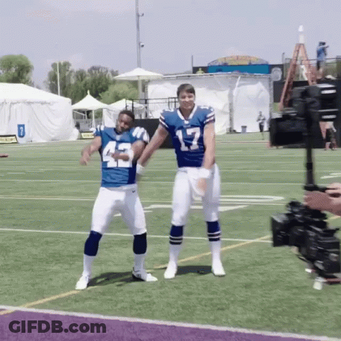 Two Football Players Dancing Number 17 GIF