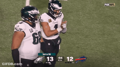 Two Football Players On Field With Fox NFL Logo GIF