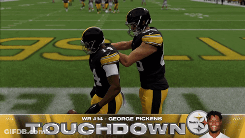 Two Football Players Saying Touchdown 3 GIF