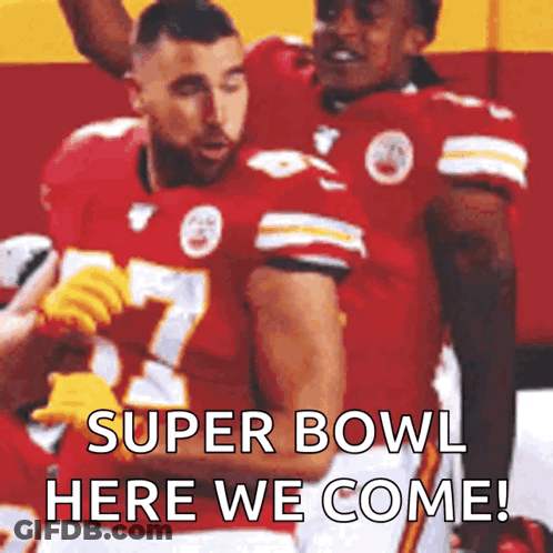 Two Football Players Super Bowl Here We Come GIF