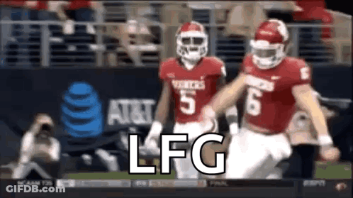 Two Football Players Walking Saying LFG GIF