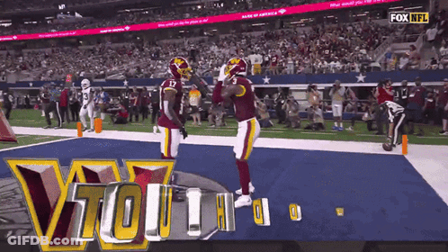 Two Football Players With Fox NFL Logo GIF
