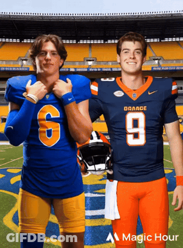 Two Football Players With Numbers 6 And 9 GIF