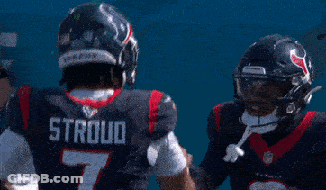 Two Football Players With Stroud On Jerseys GIF