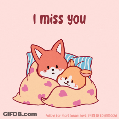 Two Foxes Hugging Saying I Miss You GIF