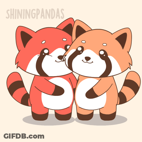 Two Foxes Hugging Shiningpandas GIF