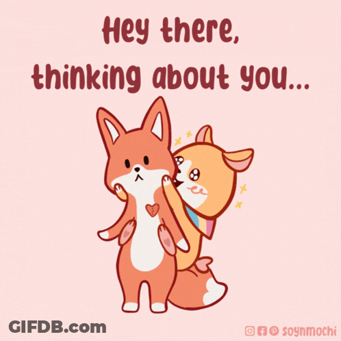 Two Foxes Saying Hey There GIF