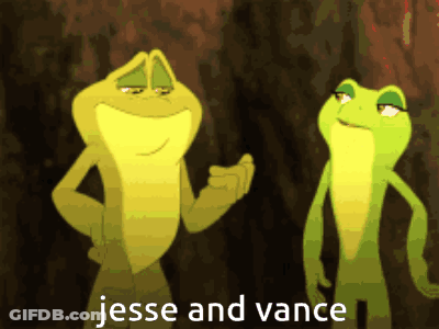 Two Frogs With Text Jesse And Vance GIF