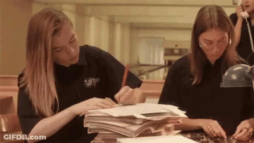 Two Girl Accountants Working Together GIF