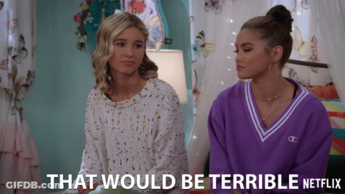 Two Girls Sitting Next To Each Other GIF