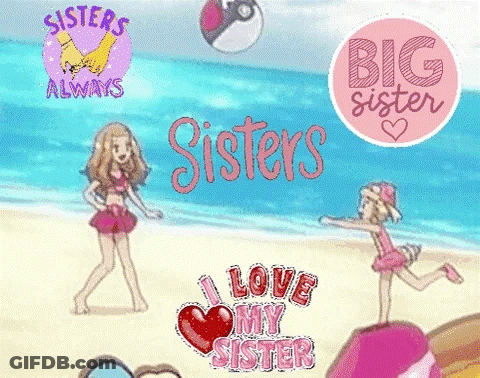 Two Girls Beach Sisters Always Big Sister GIF