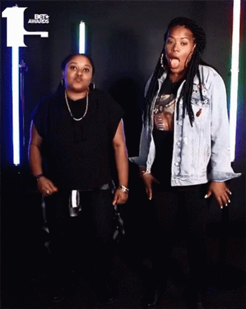 Two Girls Dance Milly Rock While Blowing Kiss GIF