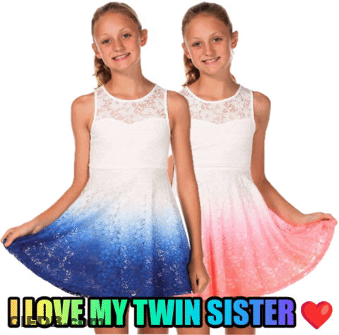 Two Girls Dresses I Love My Twin Sister GIF