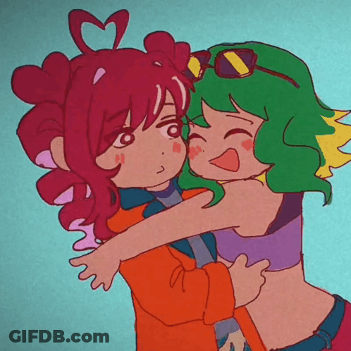 Two Girls Hugging One Wearing Sunglasses GIF