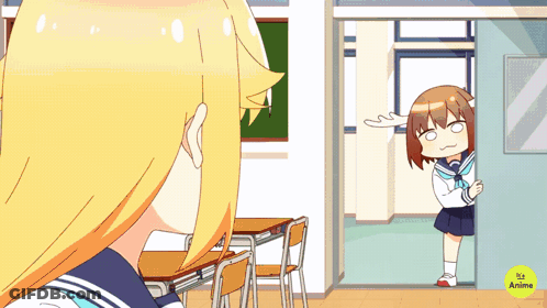 Two Girls In Classroom It's Anime GIF