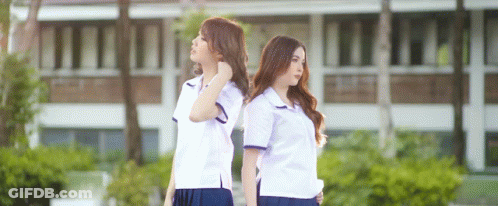 Two Girls In School Uniforms GIF