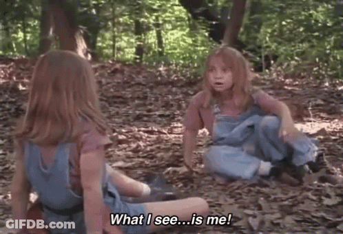 Two Girls In Woods Saying What I See Is Me GIF