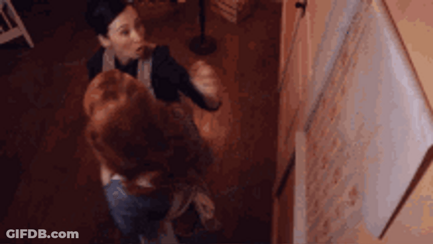 Two Girls Installing Wallpapers GIF