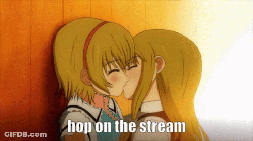 Two Girls Kissing Hop On The Stream GIF