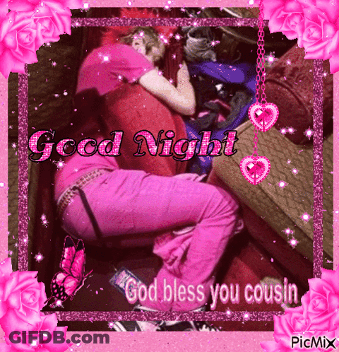 Two Girls Laying On Bed God Bless You Cousin GIF