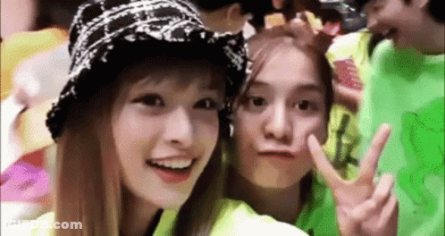 Two Girls Making Funny Faces GIF
