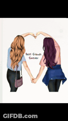Two Girls Making Heart Shape GIF