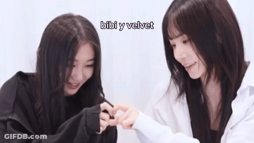 Two Girls Making Heart Shape With Bibi Y Velvet GIF