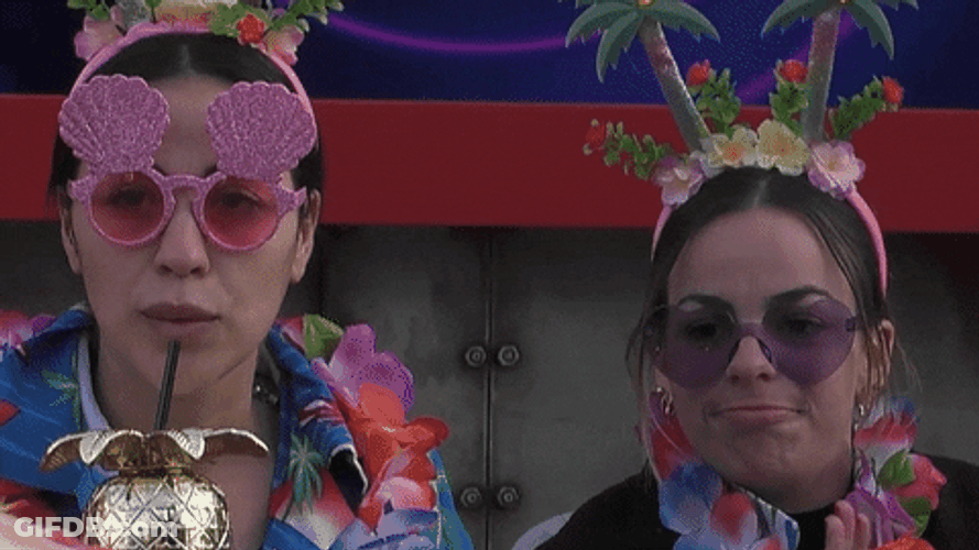 Two Girls Making Meh Face GIF