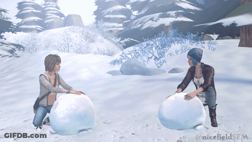 Two Girls Making Snowballs #Nicebeldsfm GIF