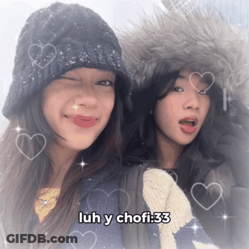 Two Girls Posing For Picture GIF