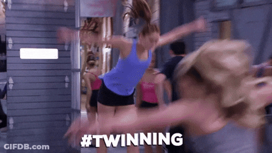 Two Girls Same Girl Twinning GIF