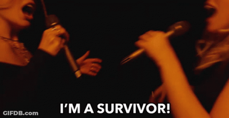 Two Girls Singing Im A Survivor GIF
