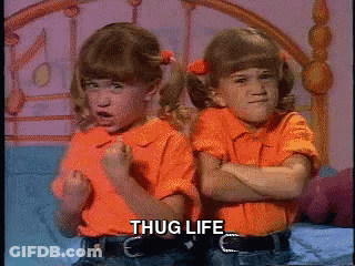 Two Girls Sitting Crossed Arms Thug Life GIF