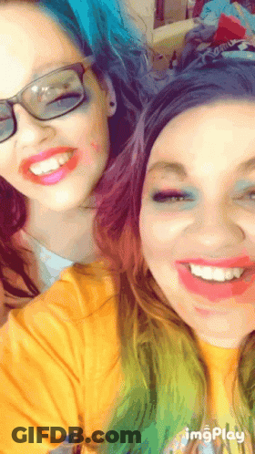 Two Girls Smiling With Imgplay GIF