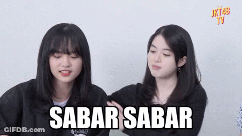 Two Girls Standing With Sabar Sabar GIF