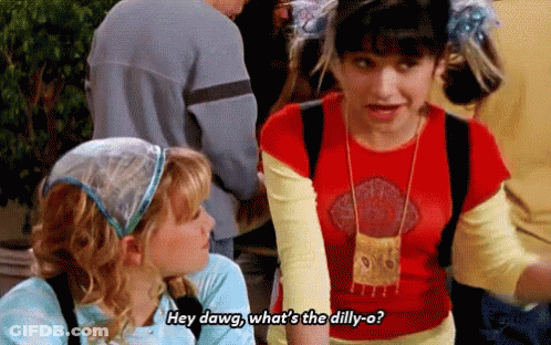 Two Girls Talking Hey Dawg What's The Dilly-O GIF