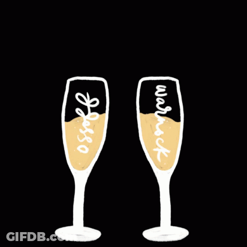 Two Glasses Of Champagne Toasting With The Words New Year New Georgia GIF
