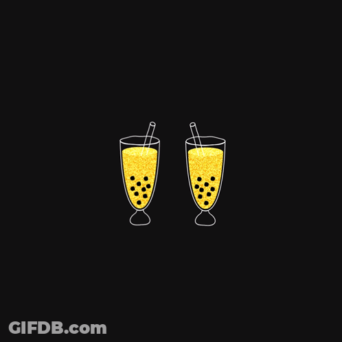Two Glasses Of Yellow Liquid With Bubbles GIF