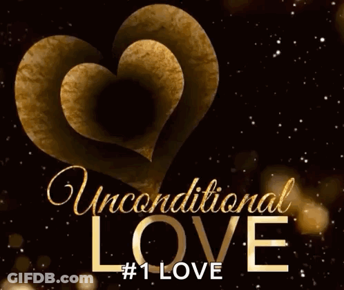 Two Gold Hearts Unconditional Love GIF